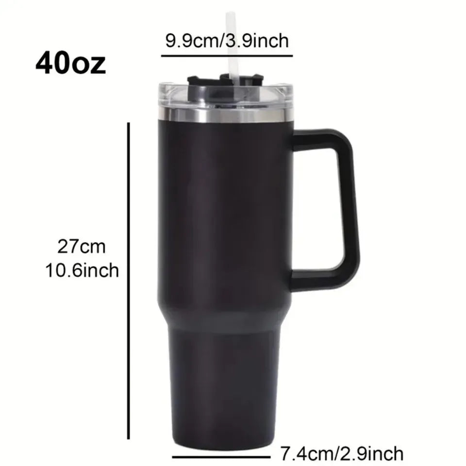 Original Stanley 40oz Tumbler with straw, insulated stainless steel for 24-hour hot & cold drinks, perfect for travel and gifting.