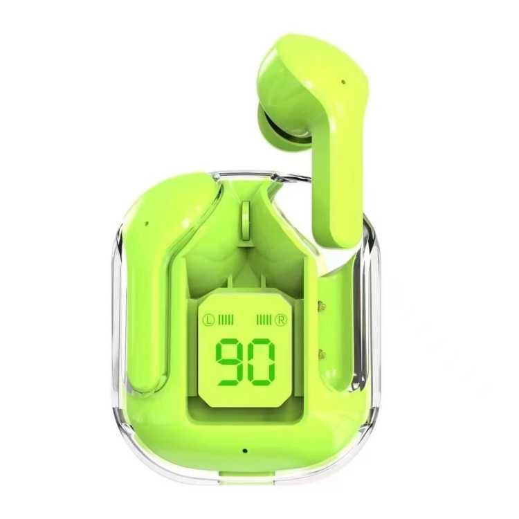 AIR31 Wireless Bluetooth 5.3 Earbuds with Mic & Bass Stereo Includes Transparent Charging Case & Type-C Cable – Sports Ready