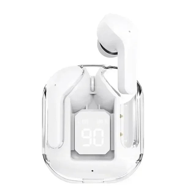 AIR31 Wireless Bluetooth 5.3 Earbuds with Mic & Bass Stereo Includes Transparent Charging Case & Type-C Cable – Sports Ready