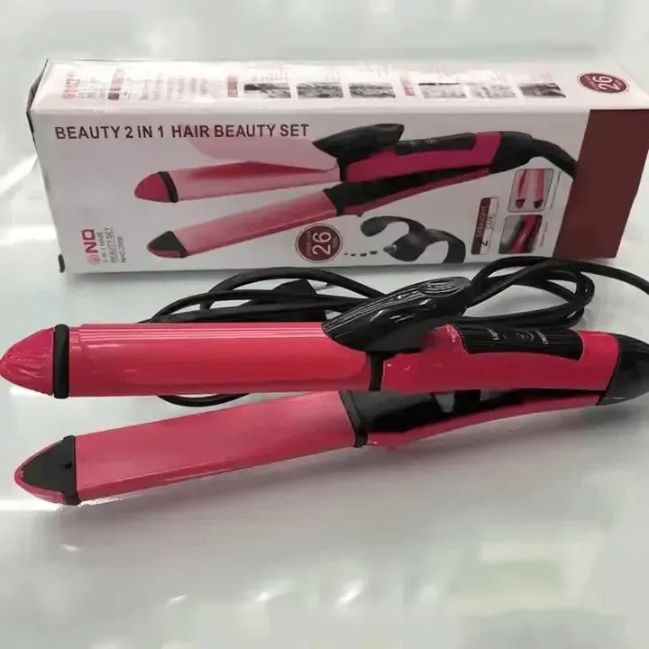 2-in-1 Hair Straightener Brush and Curling Comb with anti-scald design for safe, smooth, and professional styling at home or travel.