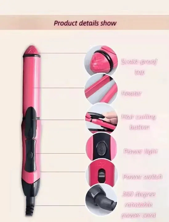 2-in-1 Hair Straightener Brush and Curling Comb with anti-scald design for safe, smooth, and professional styling at home or travel.