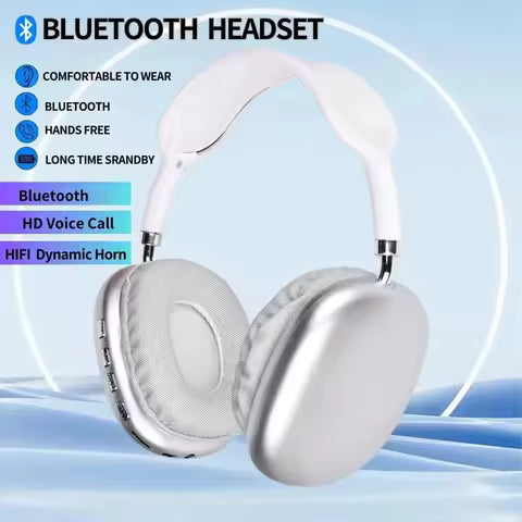 P9 Pro Max Wireless Bluetooth Headphones with super bass, noise cancelling, built-in mic, and clear stereo sound for gaming and music.