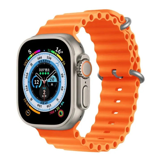 ULTRA 10 Smart Watch with 49mm HD display, BT calling, wireless charging, 10-in-1 straps, and protective jelly case.