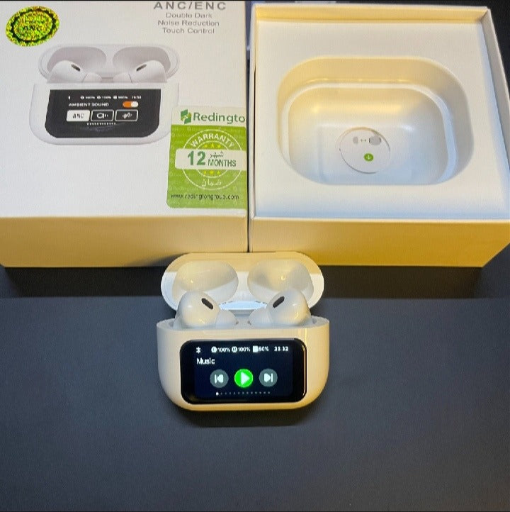 A9 Pro Airpods with LCD touch, Bluetooth 5.0, ANC, super bass, and premium wireless sound.