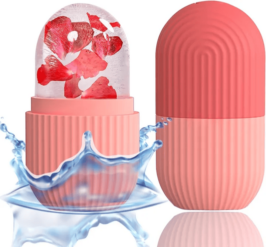 Silicone Ice Roller for cryotherapy massage to boost collagen, tighten skin, reduce puffiness, and enhance your natural glow.