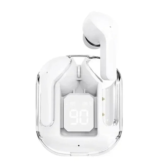 AIR31 Wireless Bluetooth 5.3 Earbuds with Mic & Bass Stereo Includes Transparent Charging Case & Type-C Cable – Sports Ready